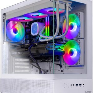 Skytech Gaming Azure 3 Gaming Desktop PC - Ryzen 7 9700X 3.8 GHz (Boost up to 5.5GHz), NVIDIA RTX 4060 8GB, 1TB NVMe SSD, 16GB DDR5 RAM at 6000MHz, 650W Gold Power Supply, 360mm ARGB Liquid Cooling, Wi-Fi, Windows 11